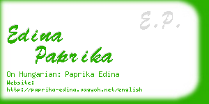 edina paprika business card